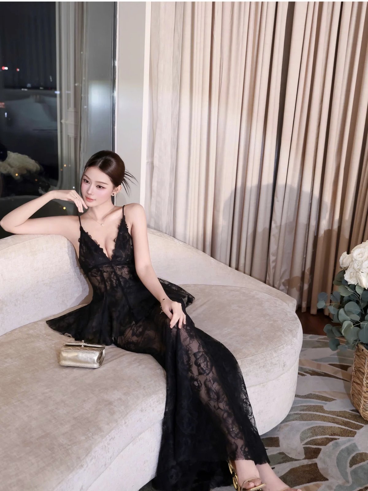 Tran Ali Lace Camisole and Maxi Skirt Set