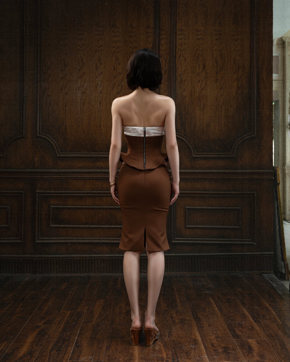 HUELLEYROSE Wang Corset Sculptural Top