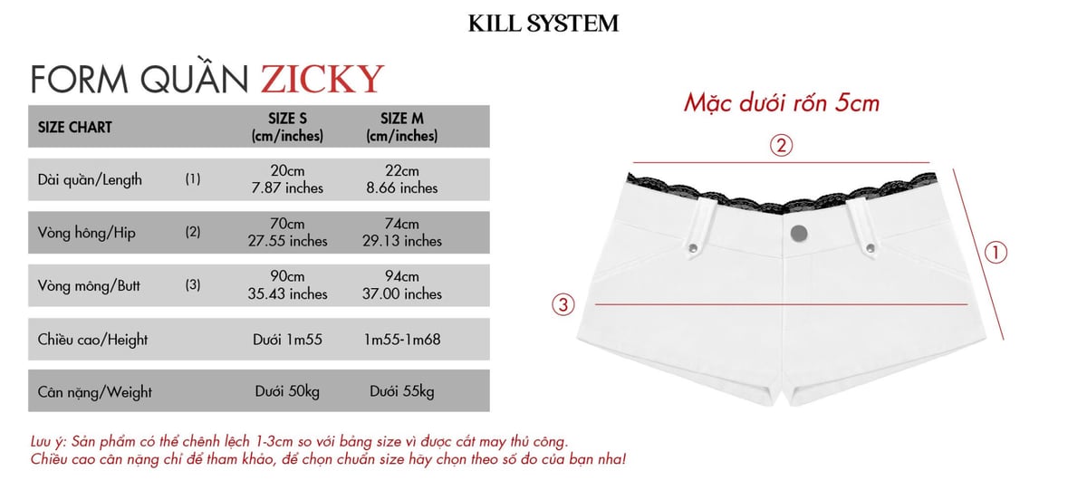 KILLSYSTEM ZICKY Low-Waist Lace Trim Khaki Shorts