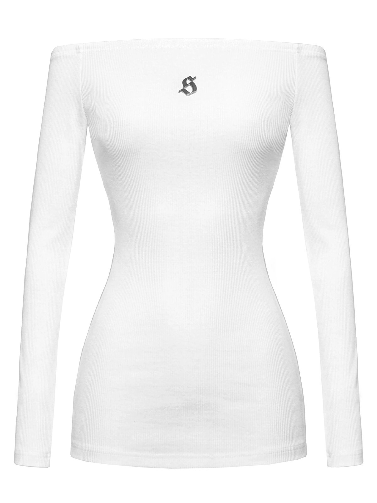SISTERS Dorie Off-Shoulder Long Sleeve Bodycon Dress - White