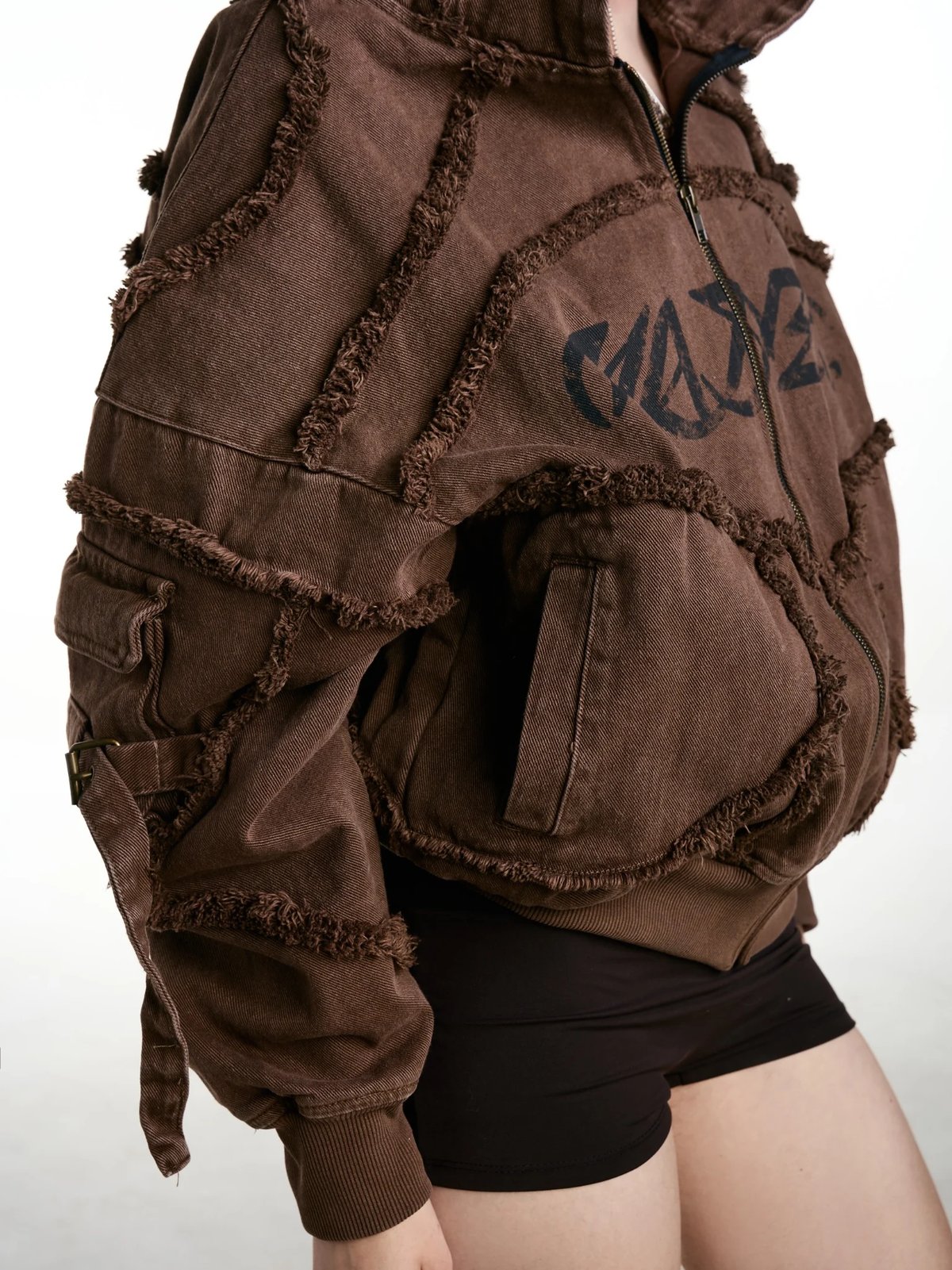 HADES Industrial Edge Zip-up Hoodie - Brown