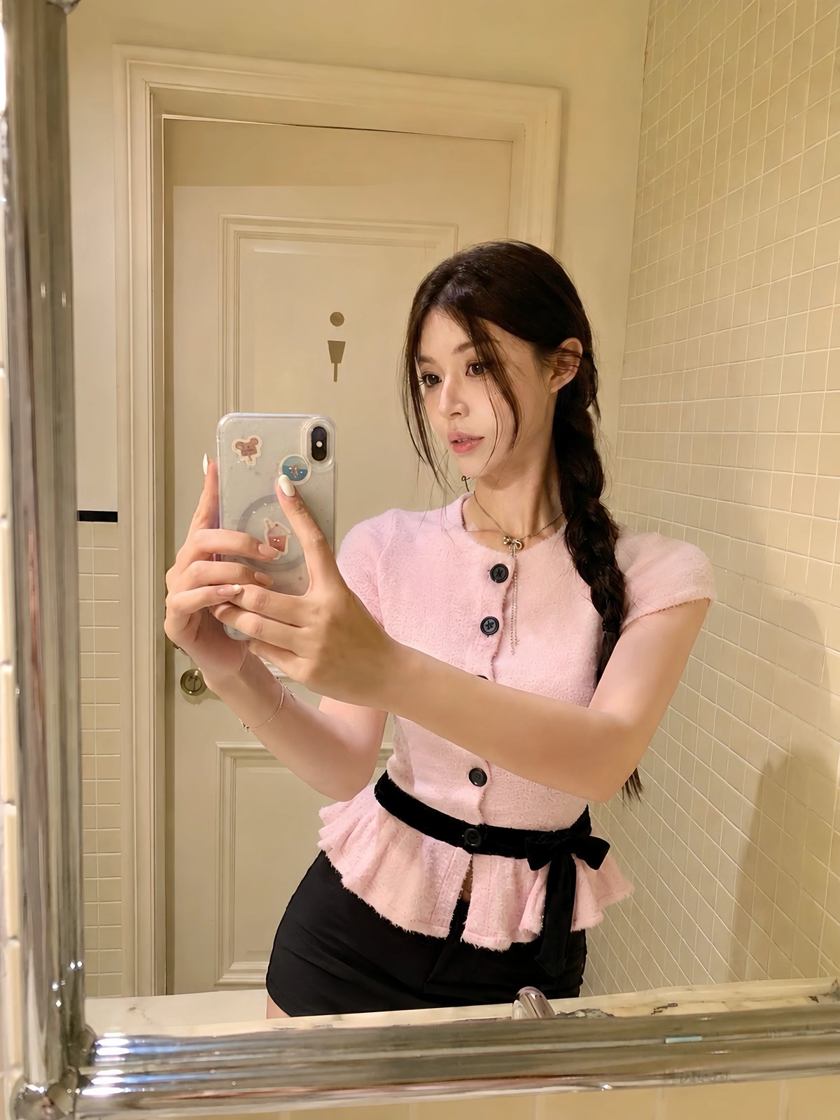 Sugar Crush Jubin Peplum 珍珠毛絨顯瘦上衣