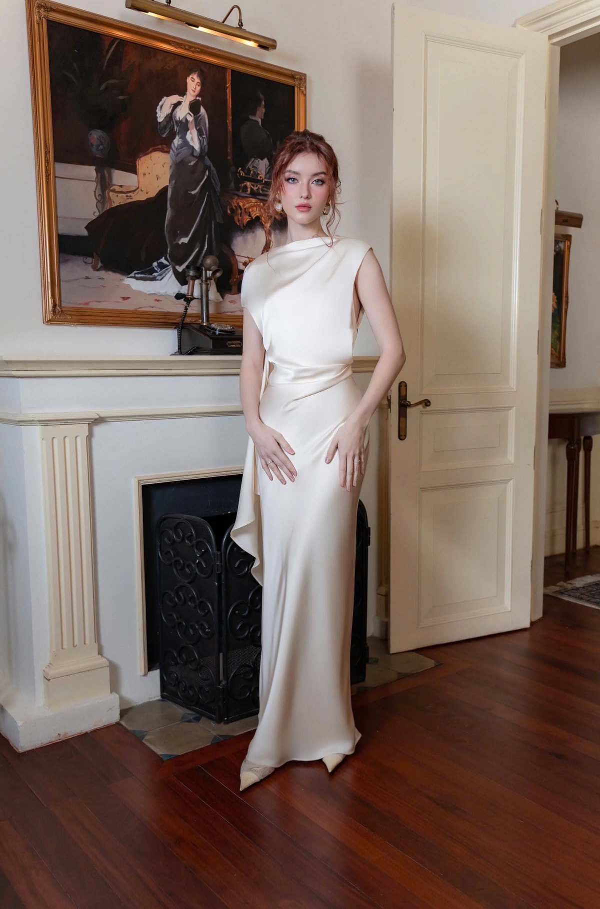 KISSERINE DARLING 絲緞長裙 露背優雅晚禮服