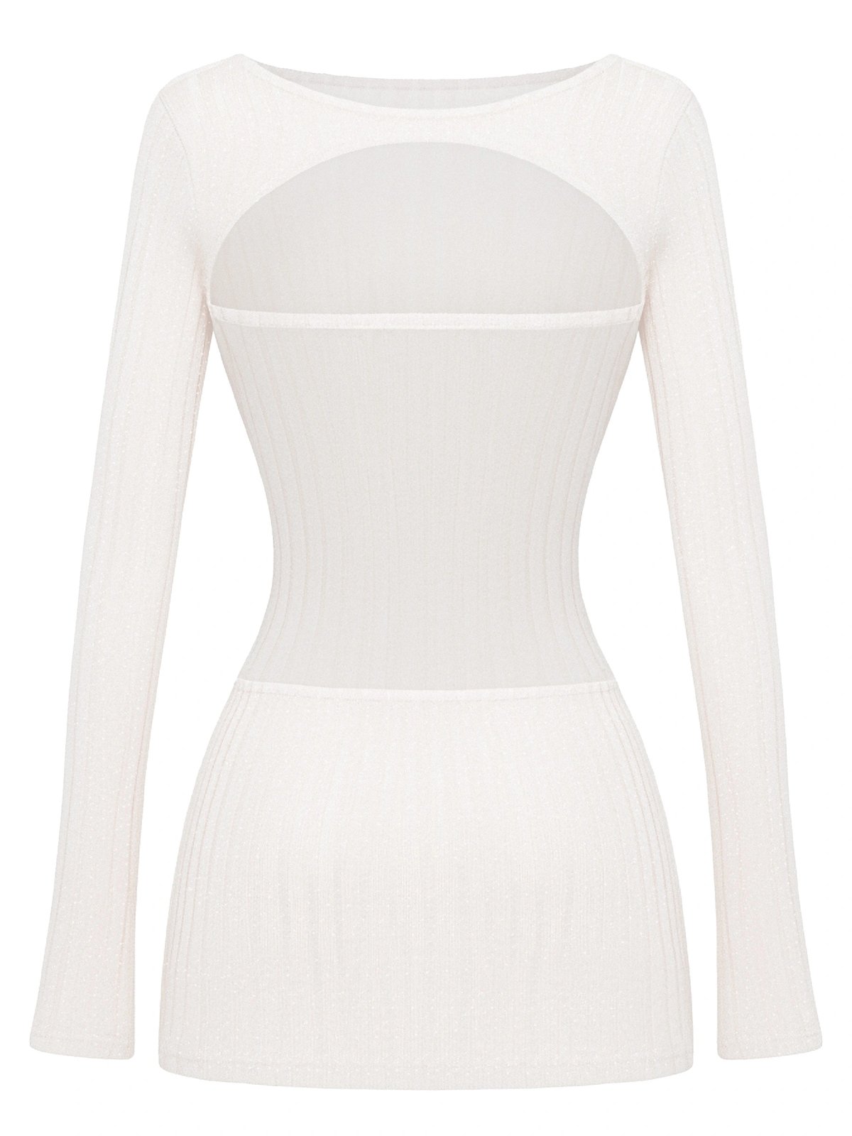 SISTERS Blossom Backless Knit Bodycon Mini Dress - Cream