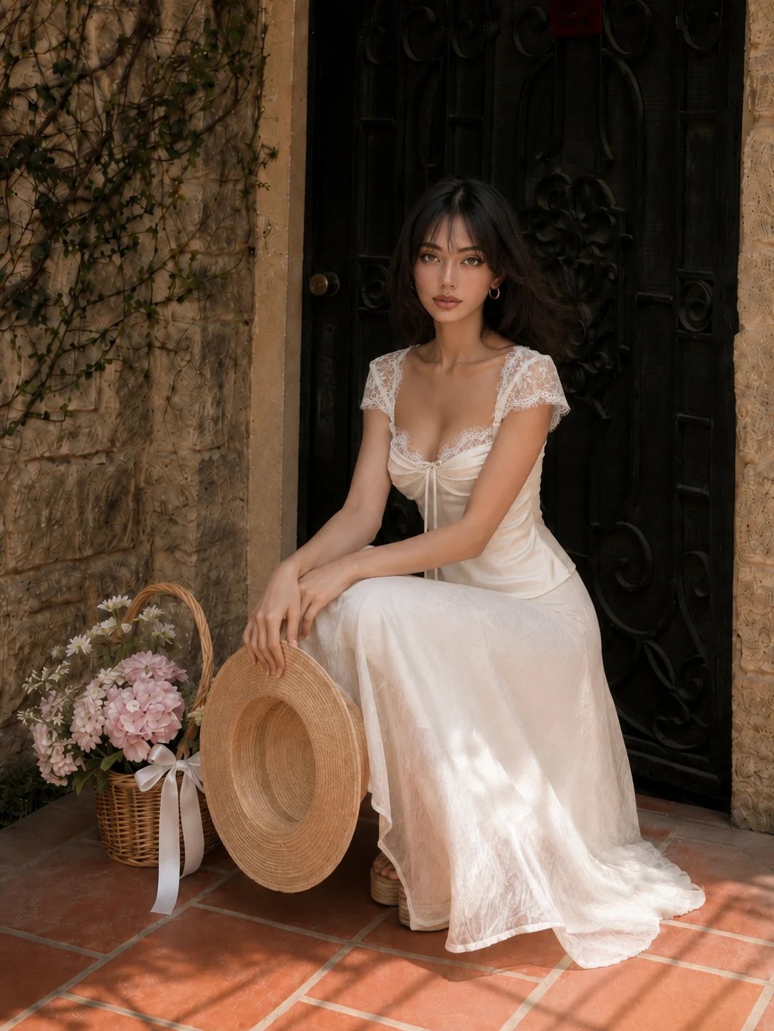 Sugar Crush Hannie 蕾絲絲綢吊帶上衣