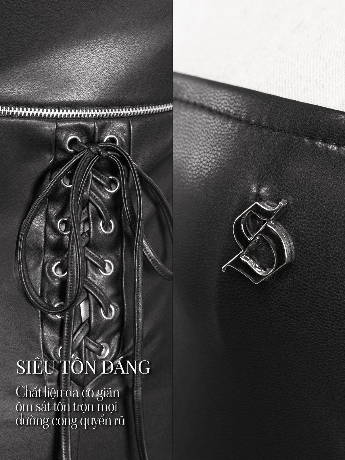 SISTERS Catherine Leather Bustier Romper