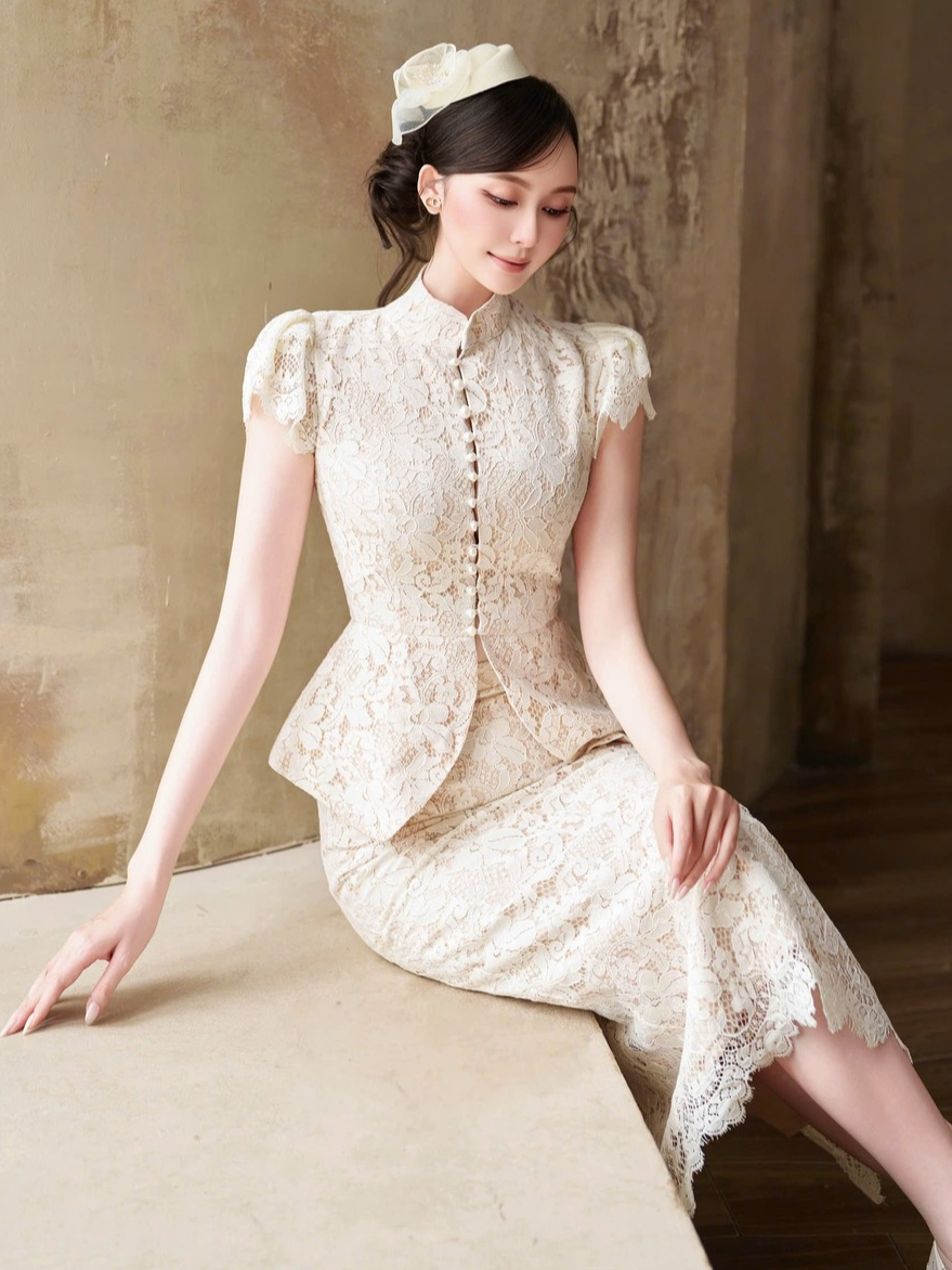 HIU Design Veni Peplum 花蕾蕾絲設計上衣