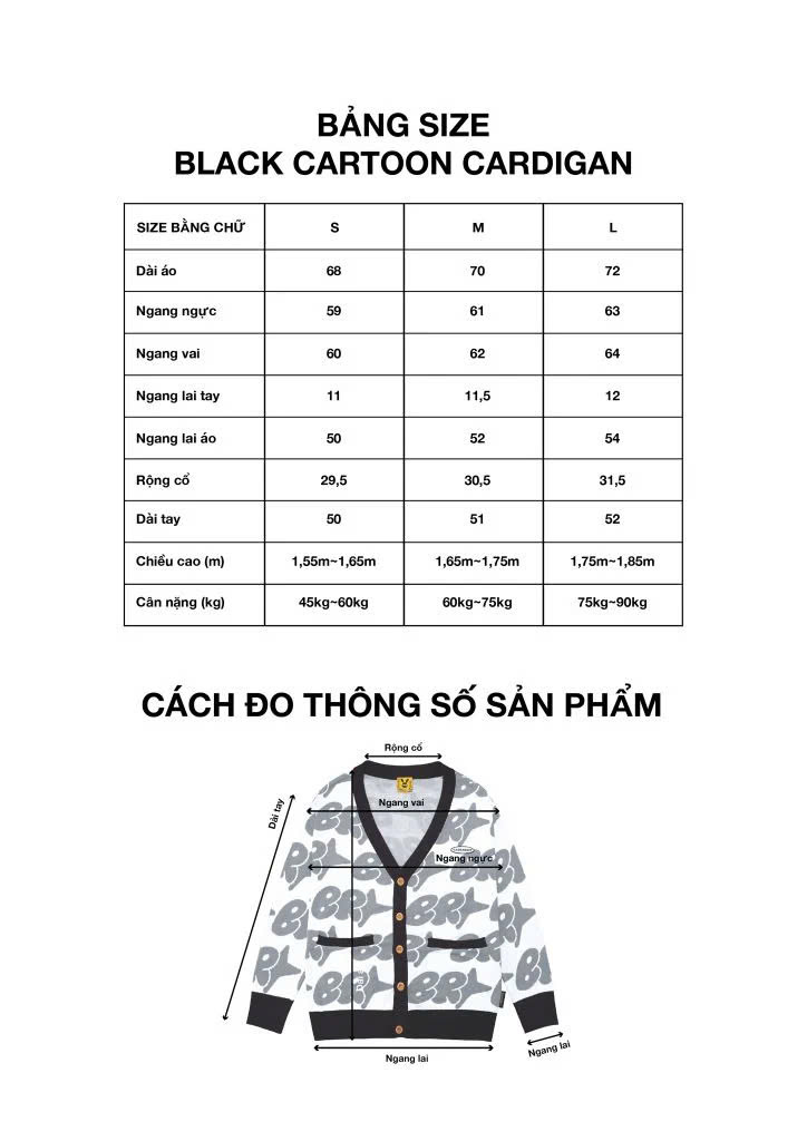 BAD RABBIT Cartoon Embroidered Cardigan - Black