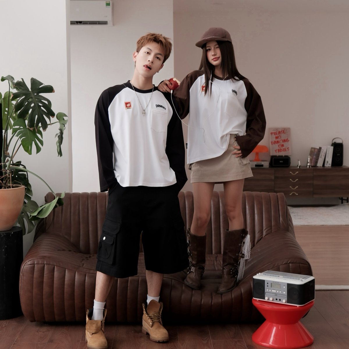 OUTERITY Foal 26 Raglan Long Sleeve T-Shirt 100% Cotton Boxy Fit Unisex