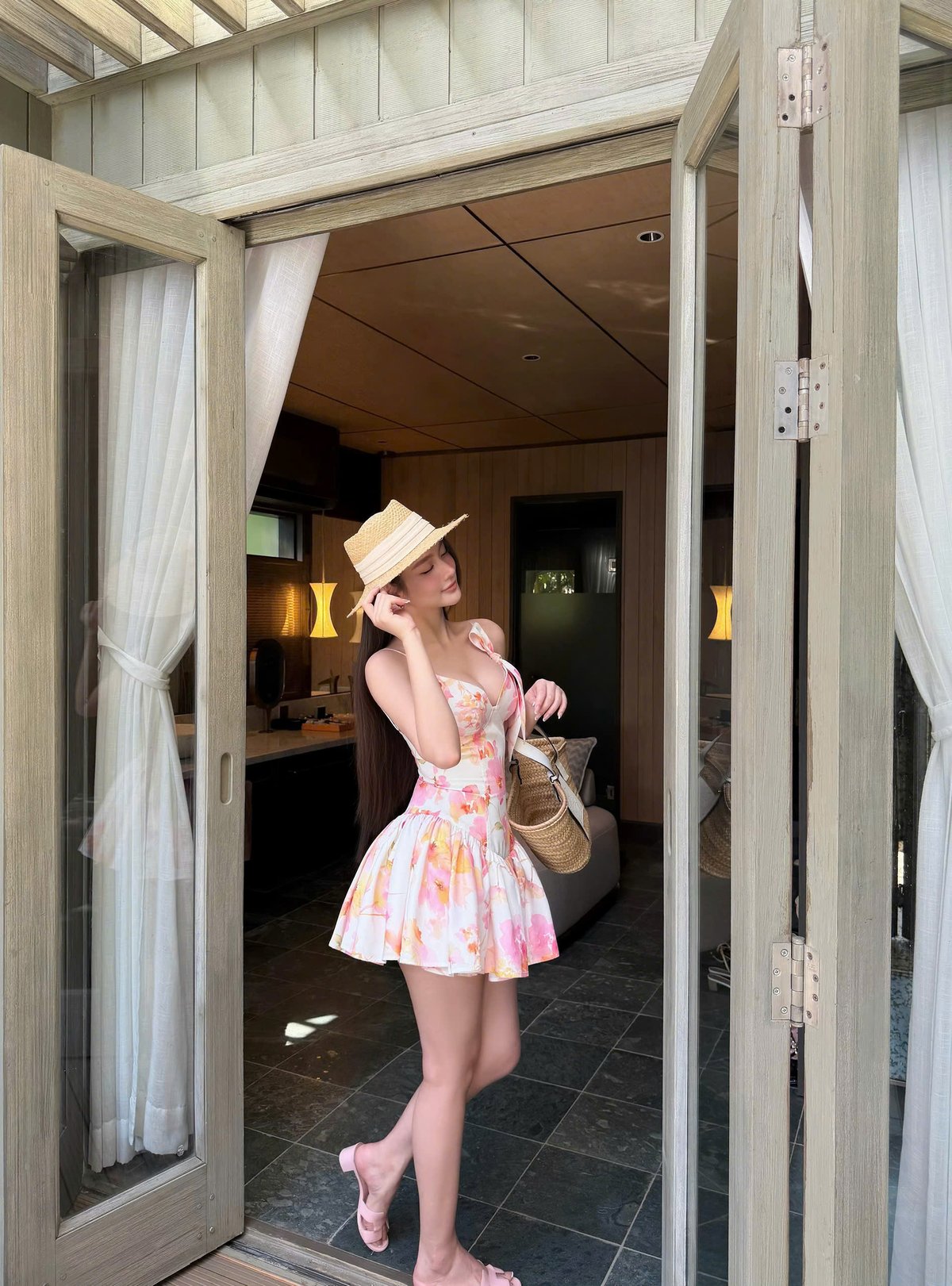 CHOU CHOU Multicolor Floral Mini Dress