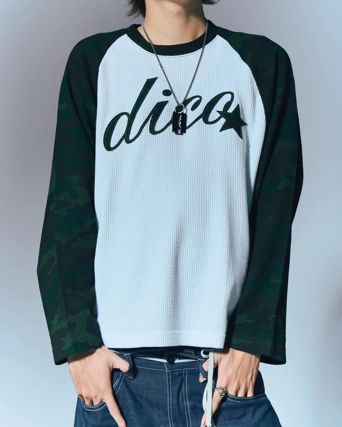 DIRTYCOINS Raglan Waffle Dico Star 長袖圖案衞衣