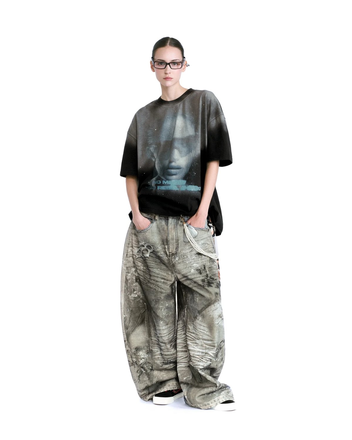HADES Matrix Wash 潮流水洗印花 T-Shirt