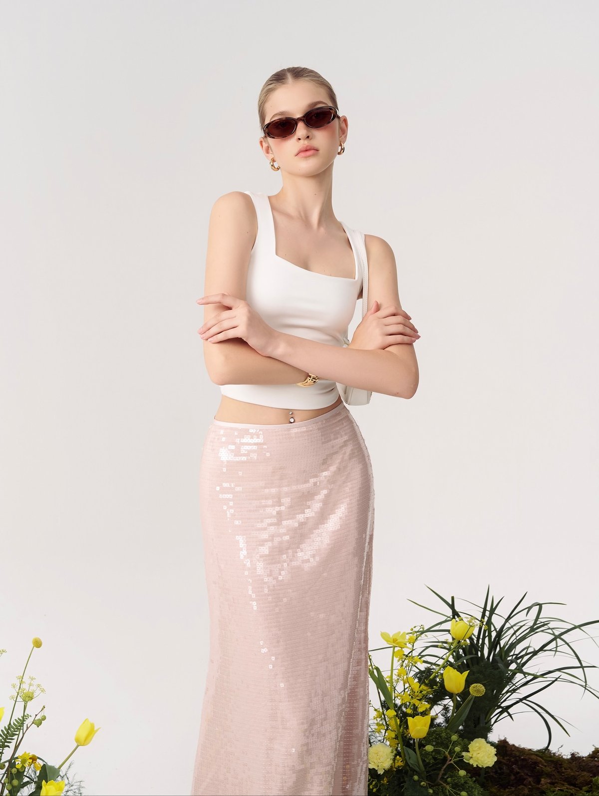 REDBEAN Mira Sequin Skirt