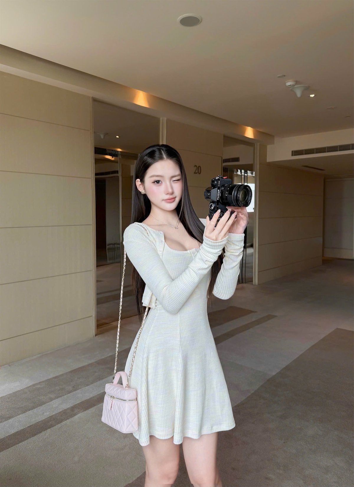 CHOU CHOU 短裙連身裙與外套兩件套
