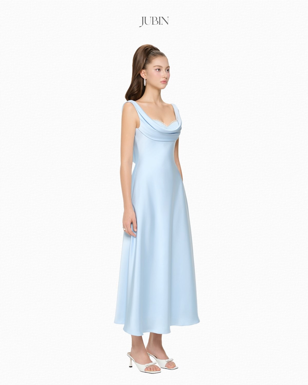 JUBIN MILA Blue A-Line Corset Dress