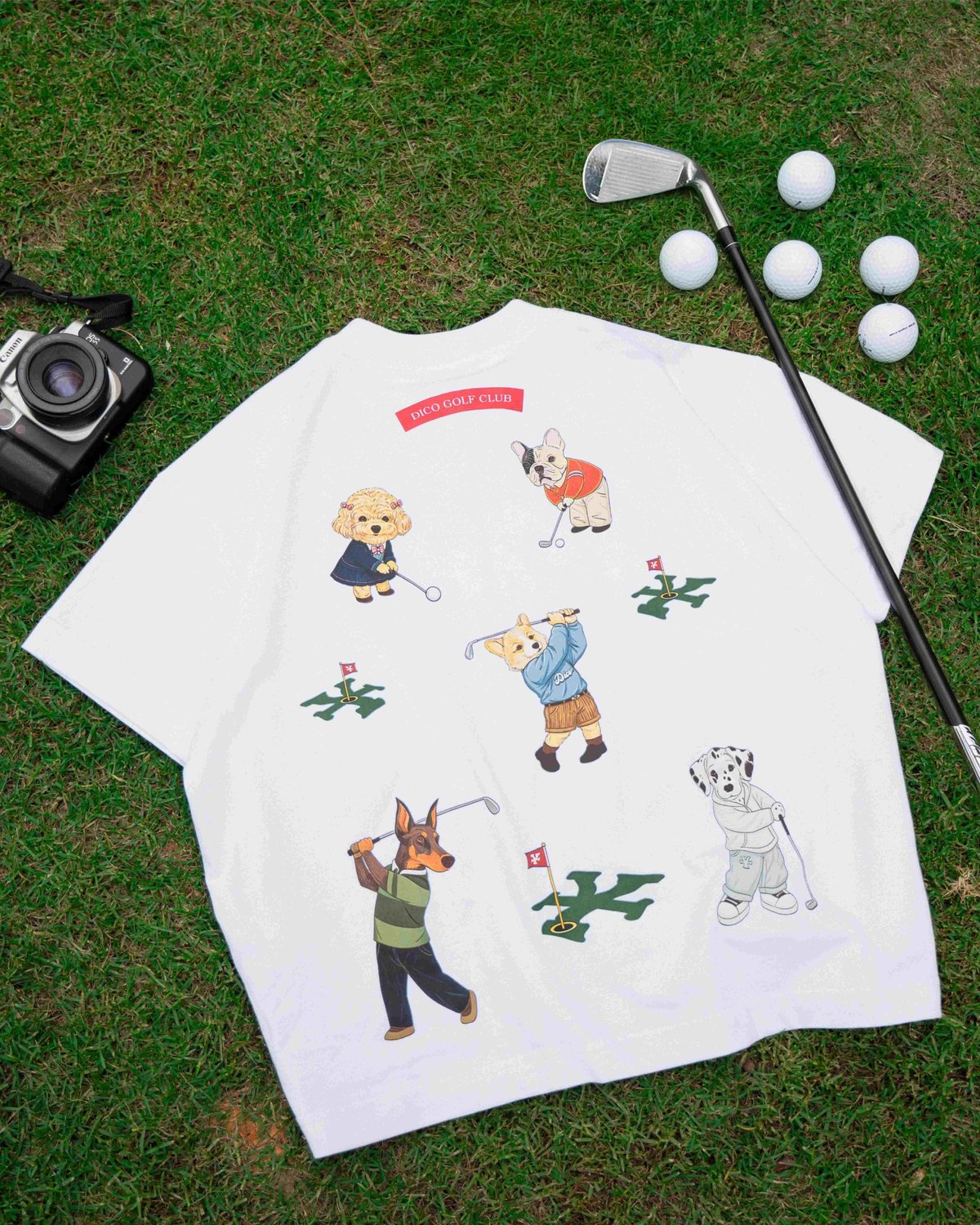 DIRTYCOINS Dico Puppies Golf Club Graphic T-shirt