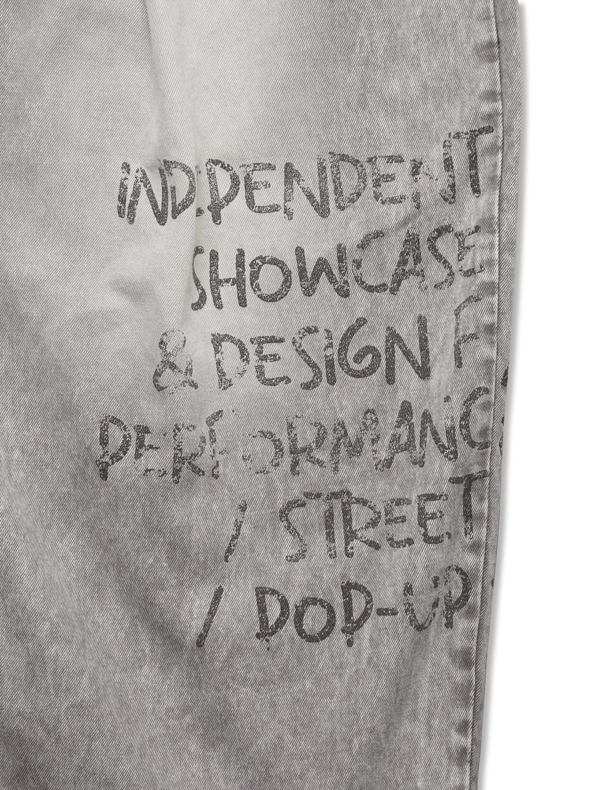HADES Cipher Typography Loose Fit Denim Pants