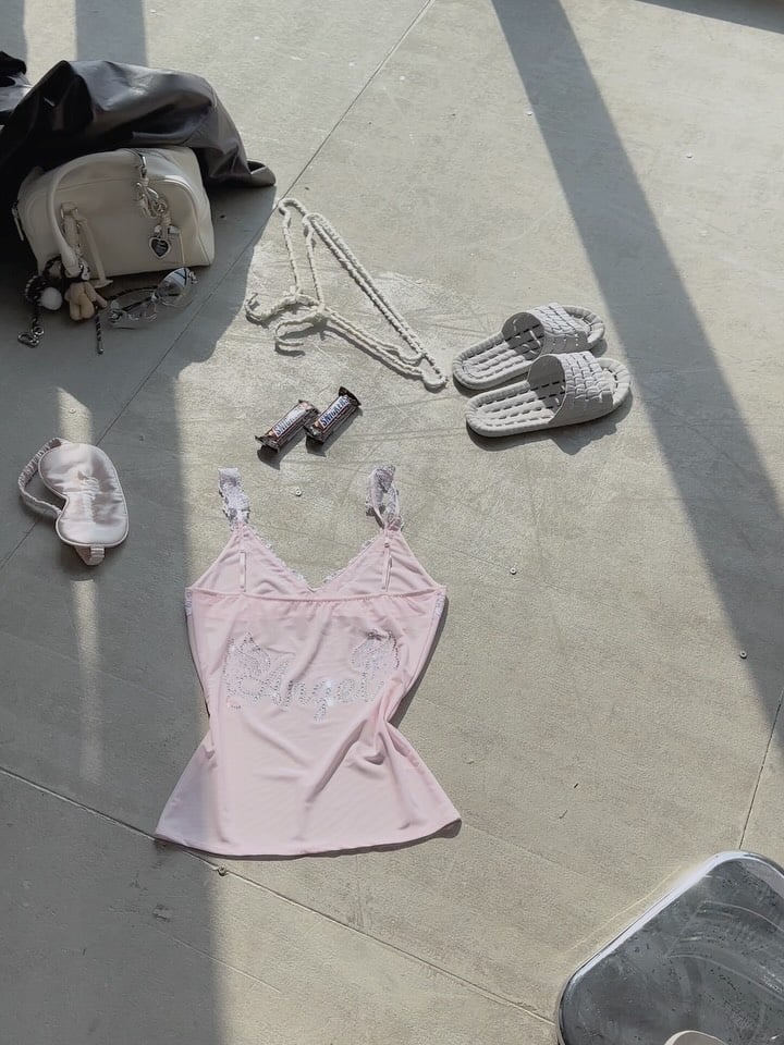 Bandarsaya Ella Top Pink Lace Sheer Camisole