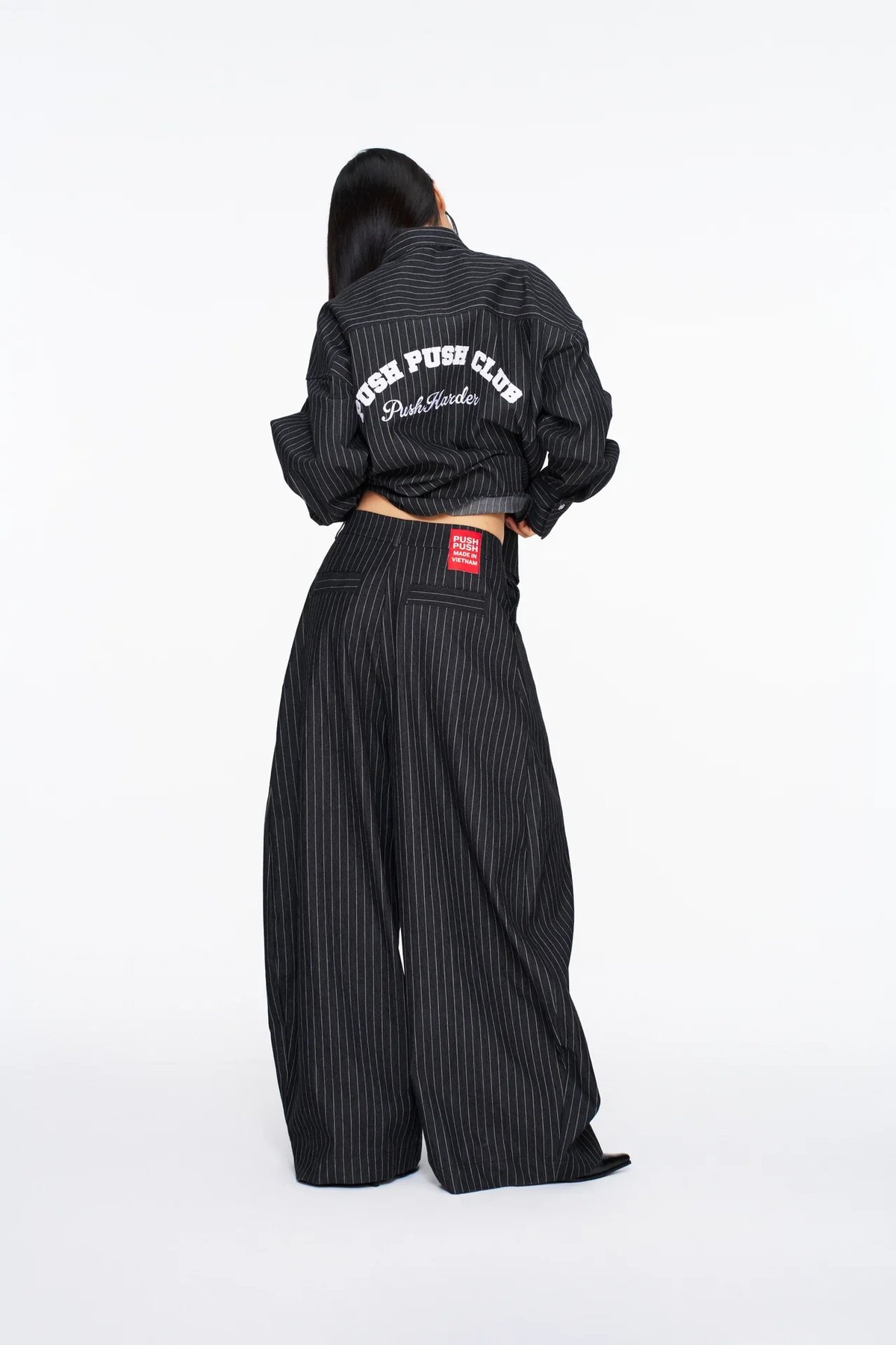 PUSH PUSH ZENDA Oversize Embroidered Striped Shirt