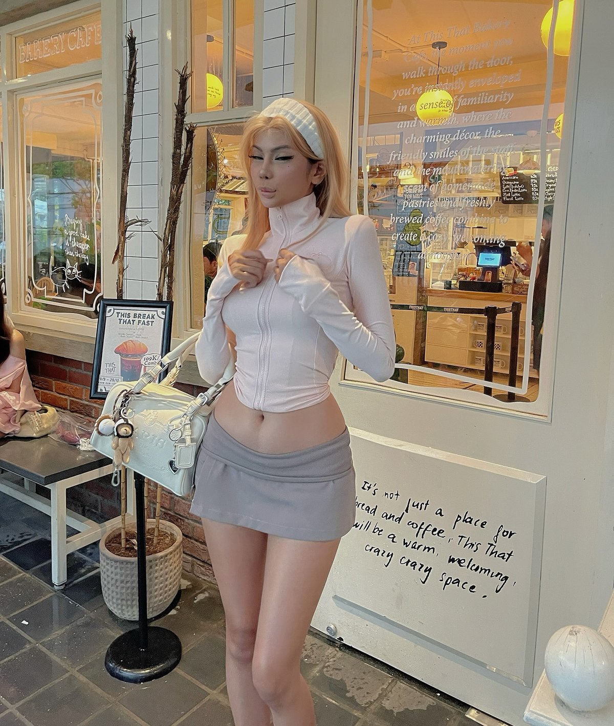 Bandarsaya Nana Skirt 2.0 Grey Dual-Waist Mini Skirt