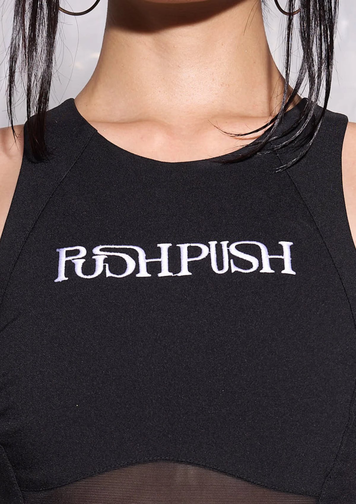 PUSH PUSH CRYSTALLINE 刺繡 Logo 迷你連身裙