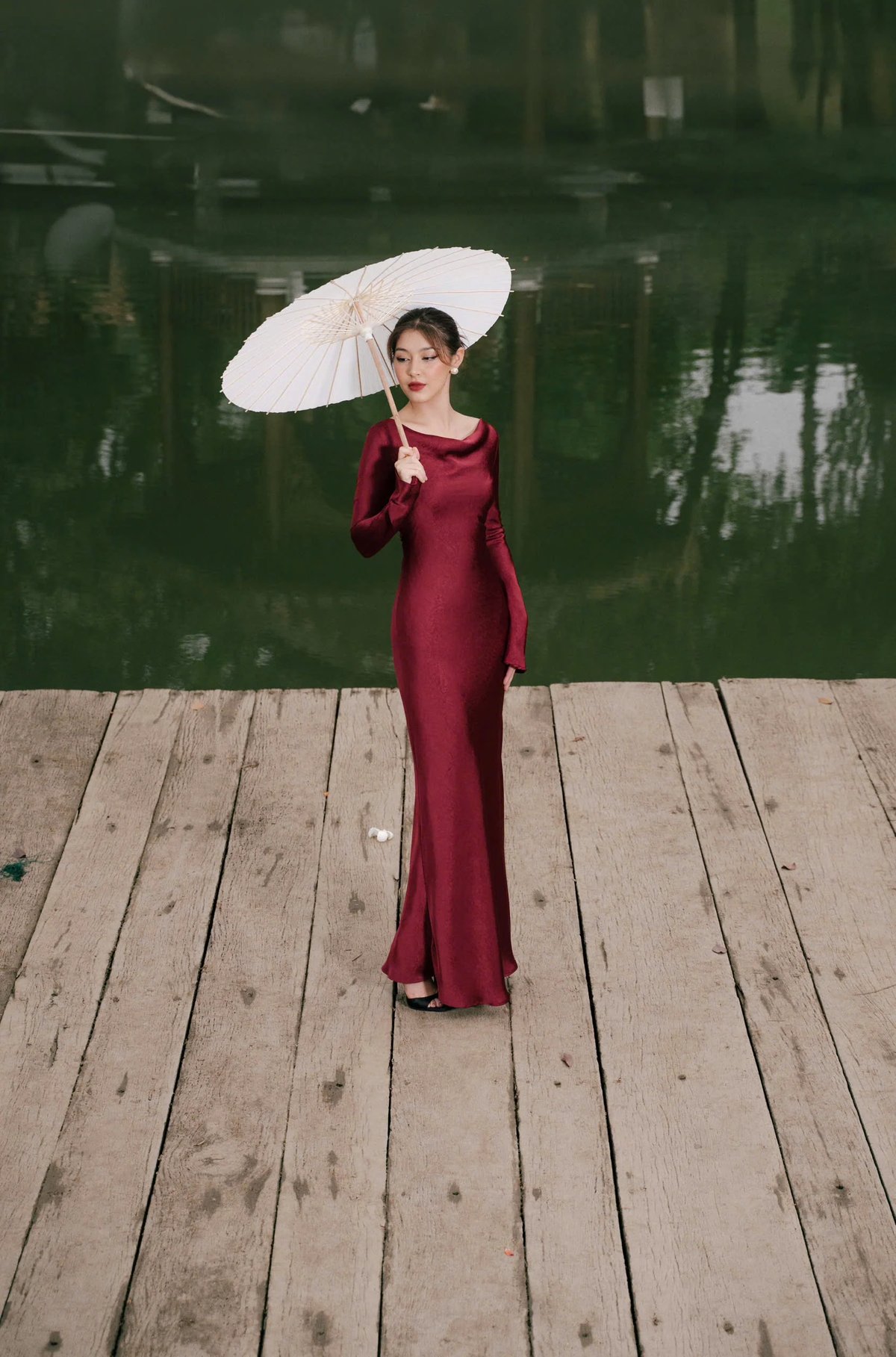KISSERINE YEN Silk Brocade Long Dress 絲綢提花長裙