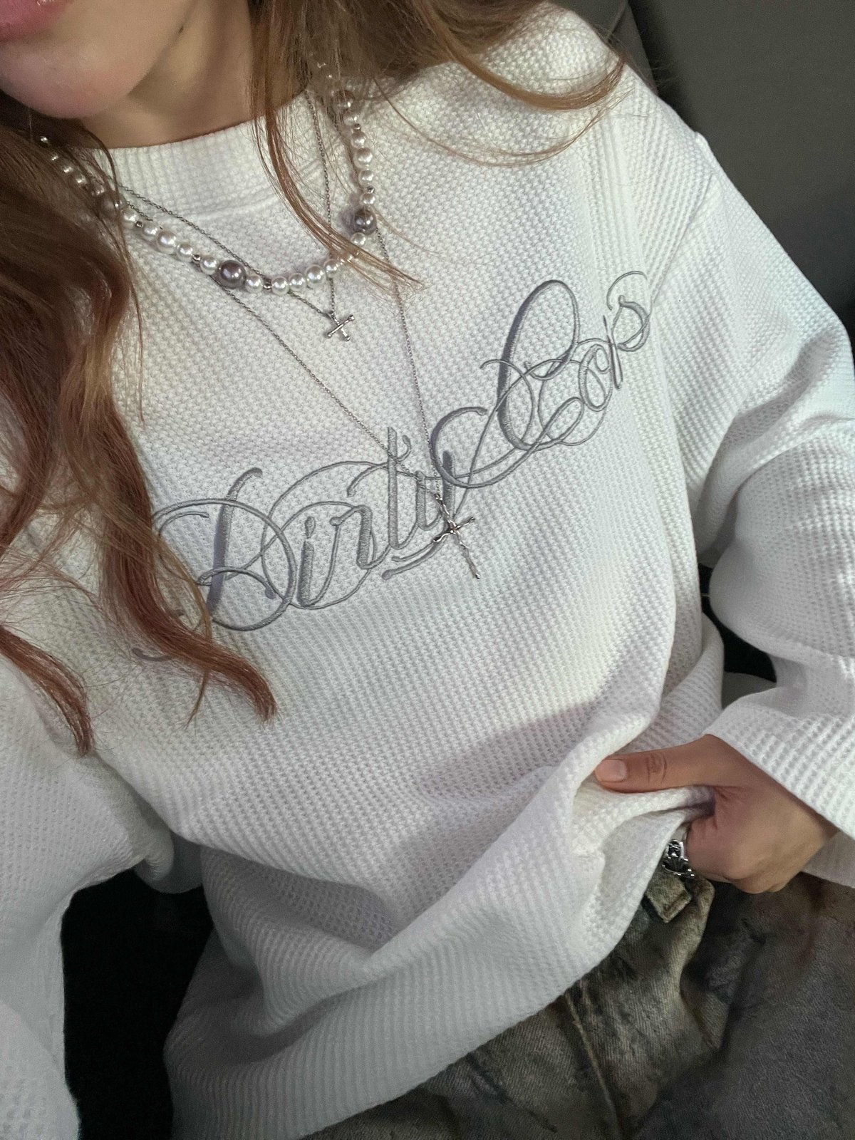 DIRTYCOINS Waffle Script 長袖 T-shirt