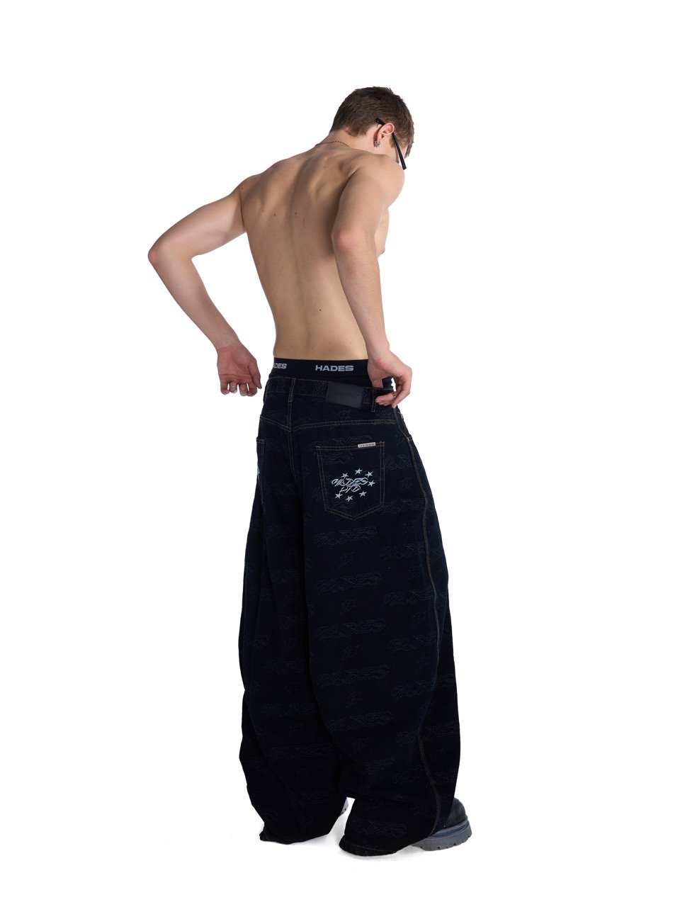 HADES Repeat Script Loose Fit Jeans