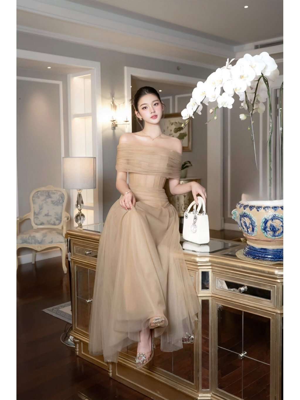 Nyra Chouchou 露肩優雅長裙