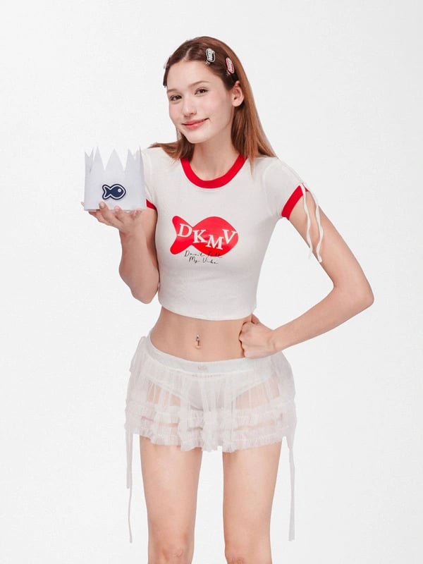 DKMV Una 魚形印花 Baby Tee 短版 T-shirt
