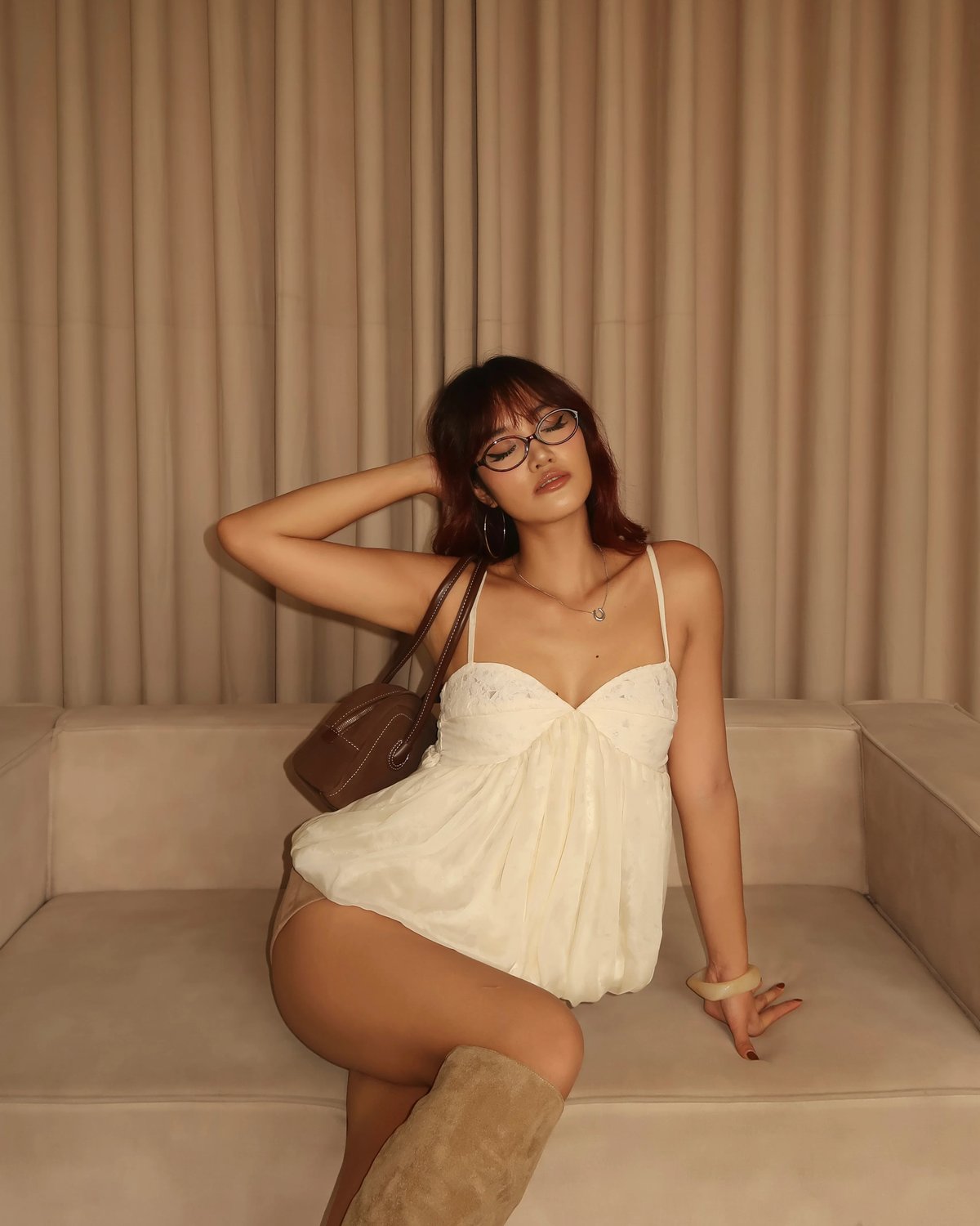 Sugar Crush Lace Babydoll Cropped Top - Ivory