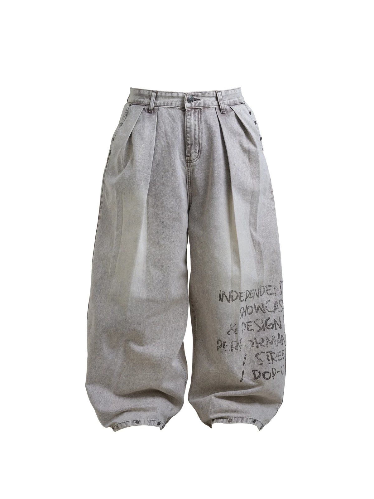 HADES Cipher Typography Loose Fit Denim Pants