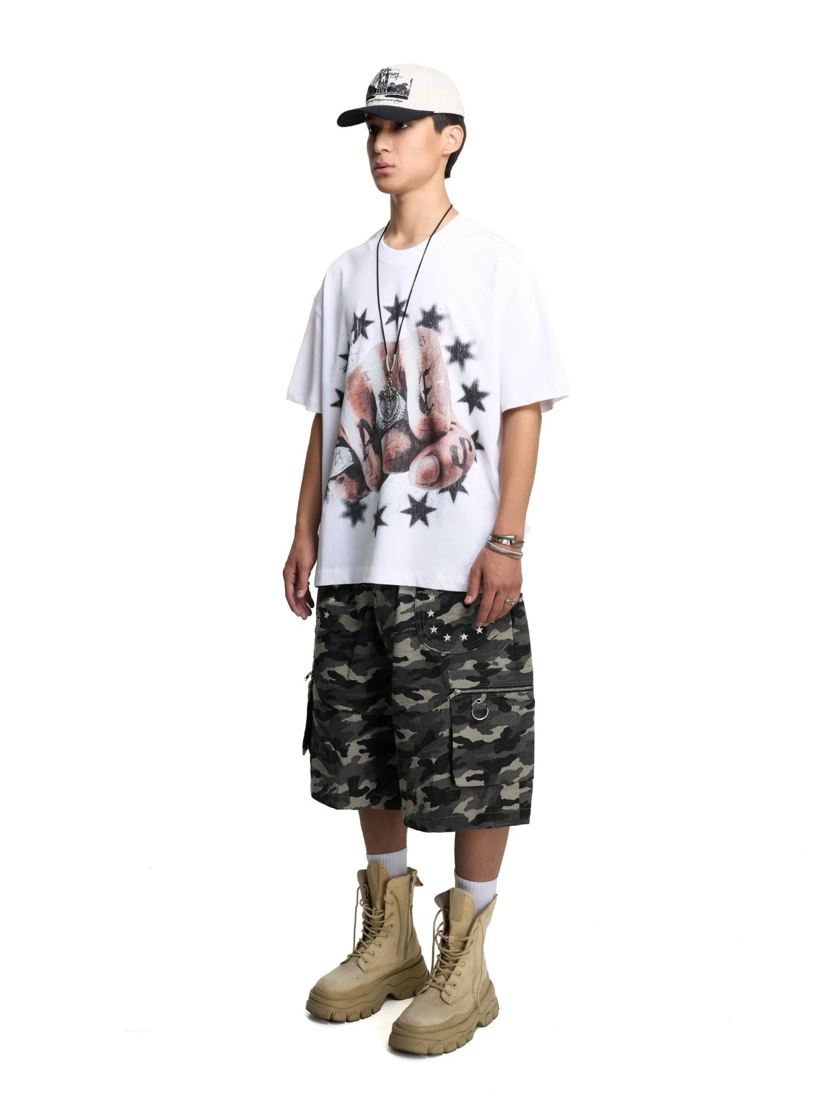 HADES Hunter Khaki Camo Cargo Shorts