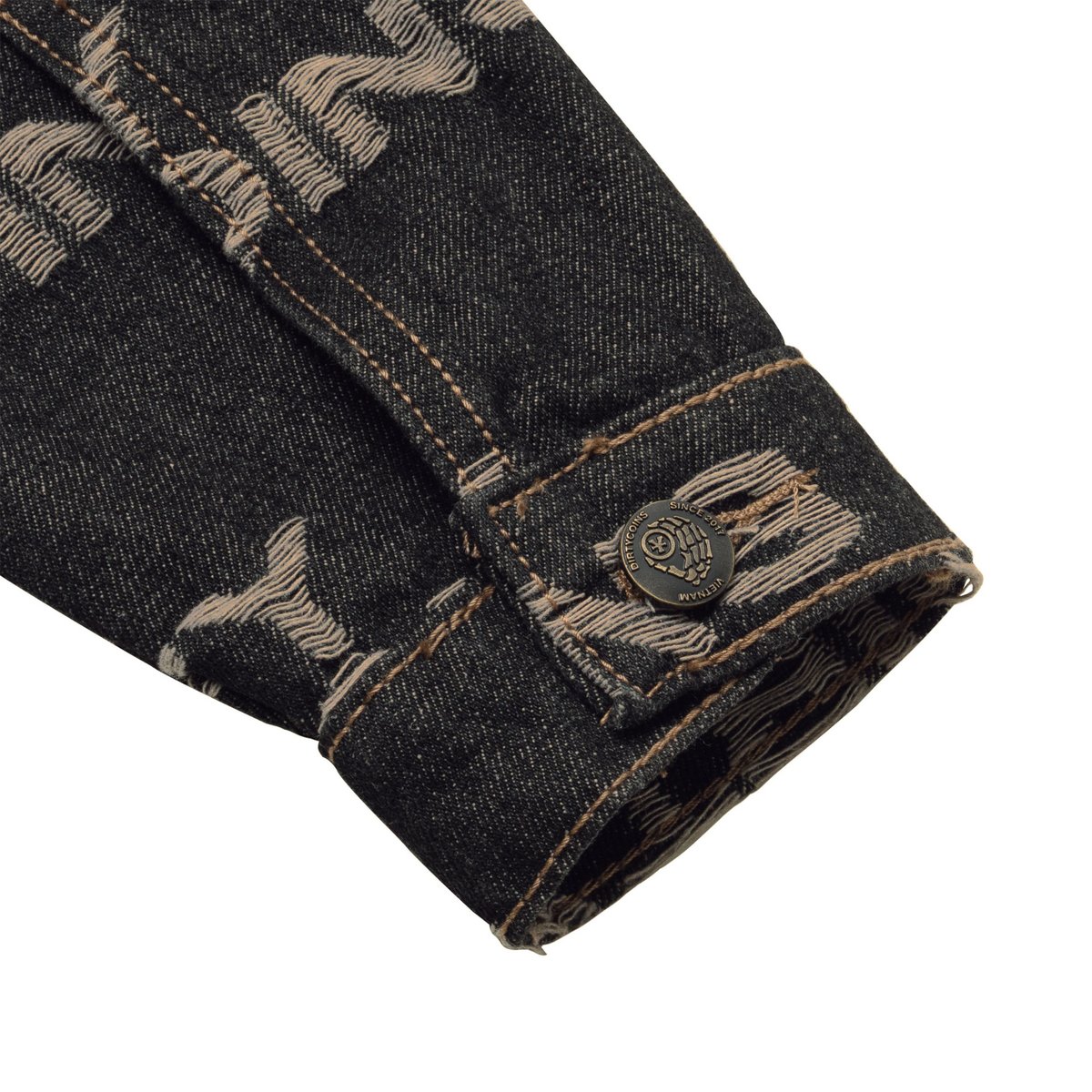 DIRTYCOINS Frayed Logo Denim Jacket