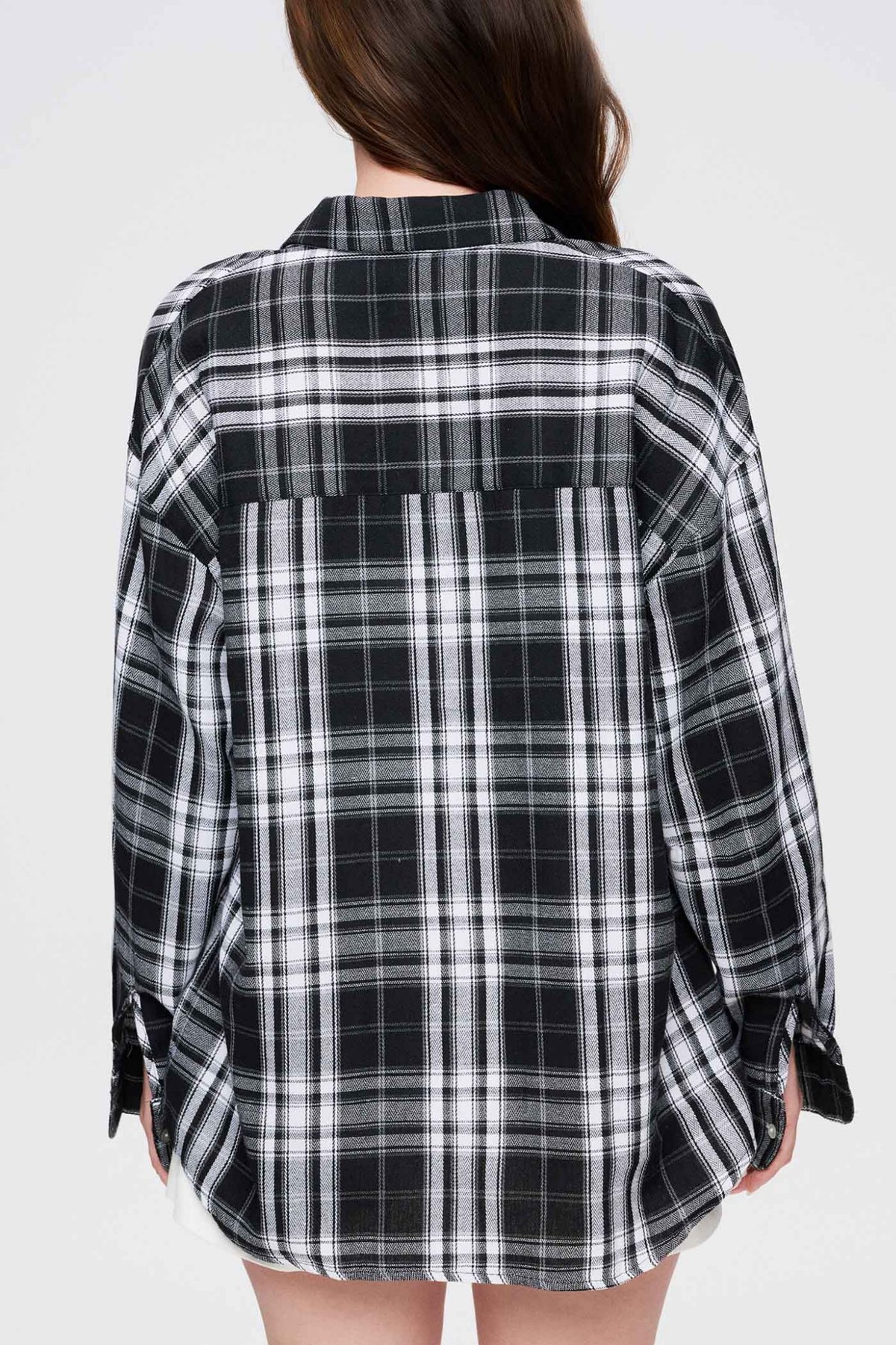 DOTTIE Long Sleeve Plaid Shirt