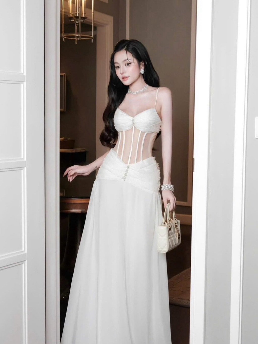 CHOUCHOU Veda Corset Style Maxi Dress