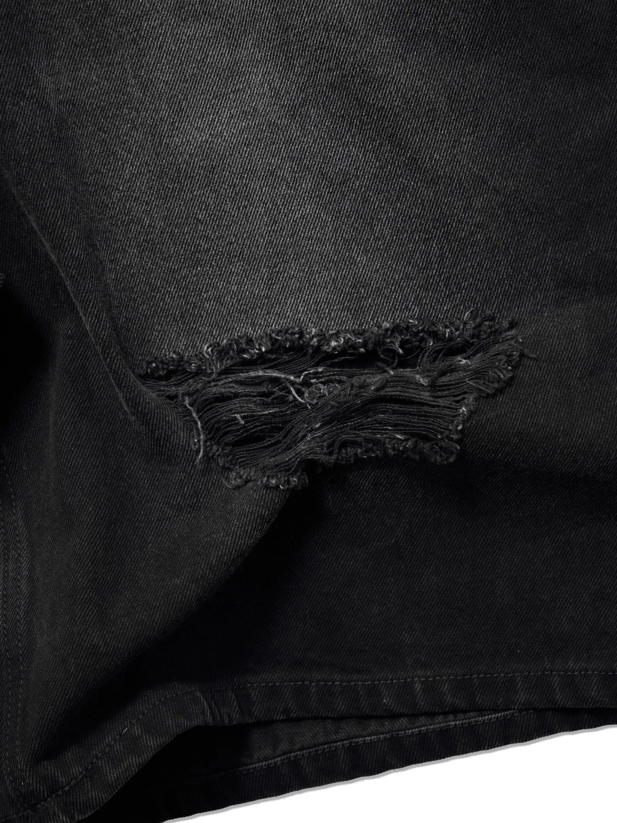 HADES Blackout Distress Wash Denim Shorts
