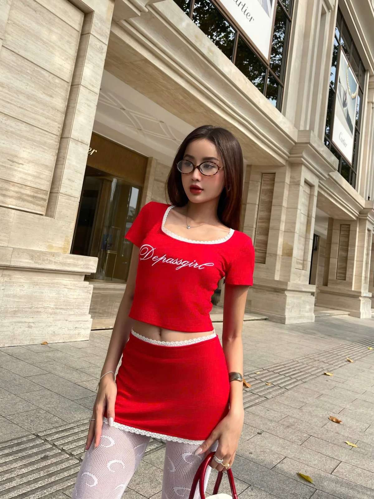 DEPASS Degirl Red Mini Skirt
