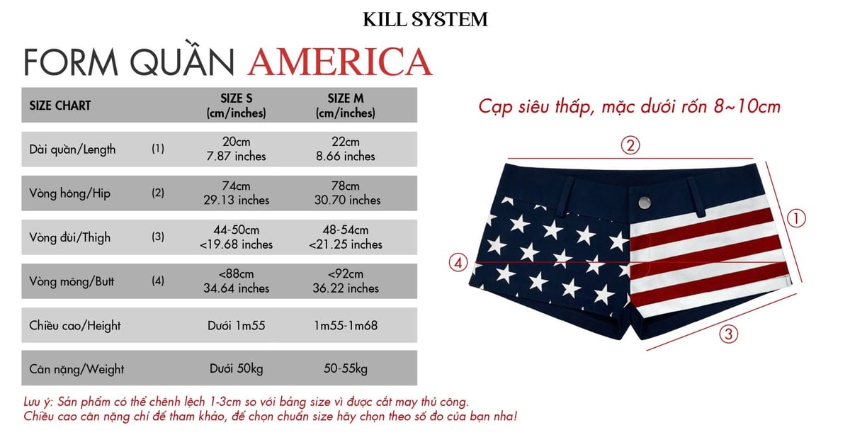 KILLSYSTEM America Flag Print Low Rise Mini Shorts