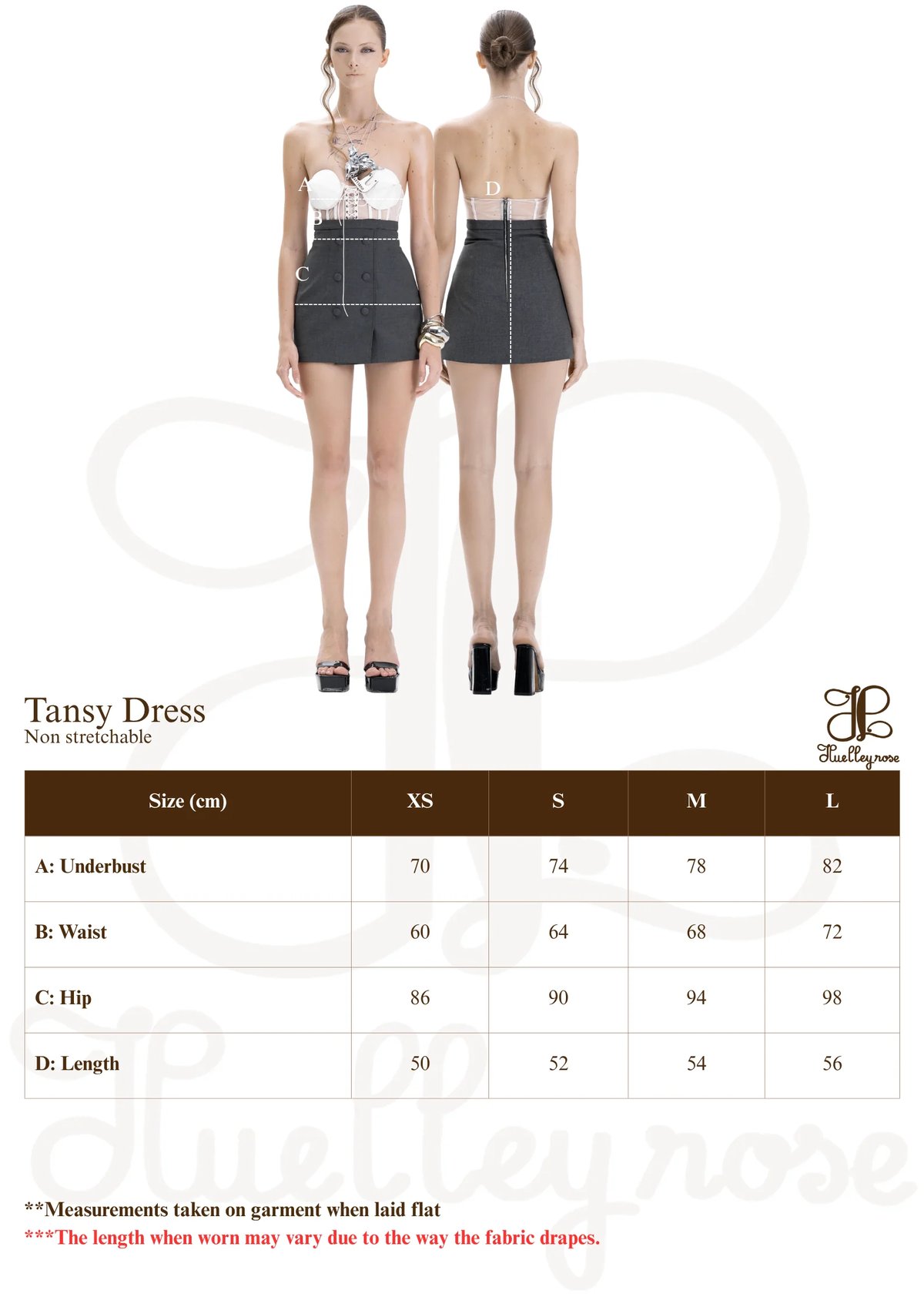HUELLEYROSE Tansy Bustier Lace-up Double-Breasted Pencil Dress