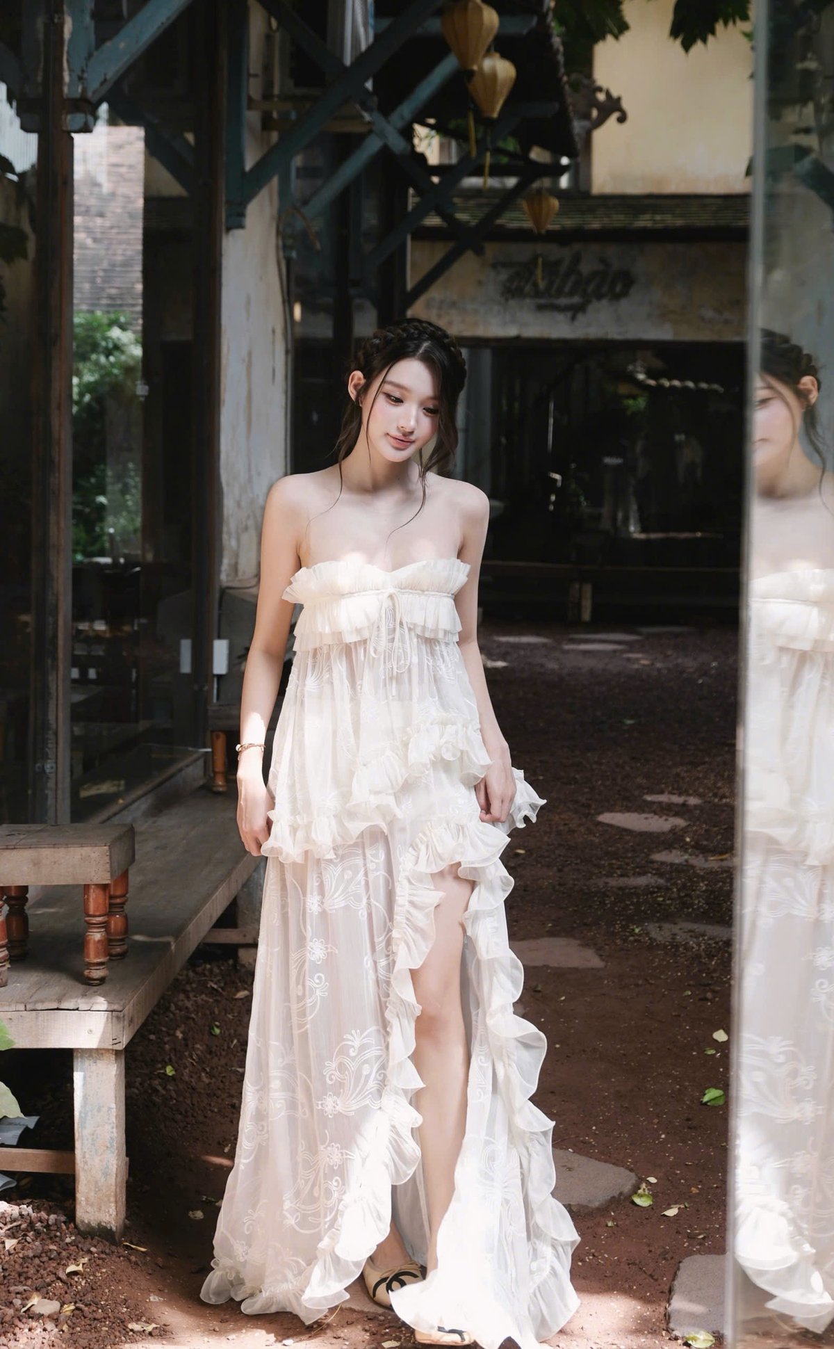 CHOU CHOU Ruffled Maxi Set