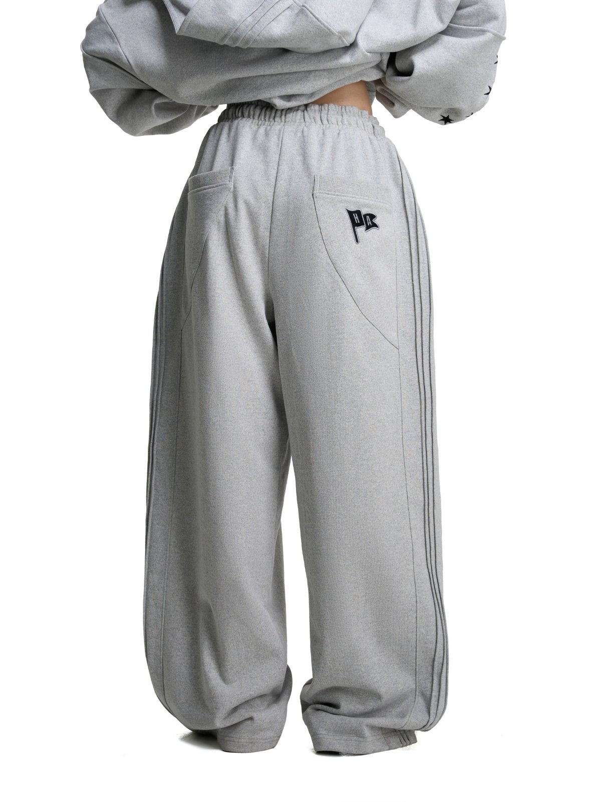 HADES VOID DRIFTER Star Embroidered Wide Leg Sweatpants