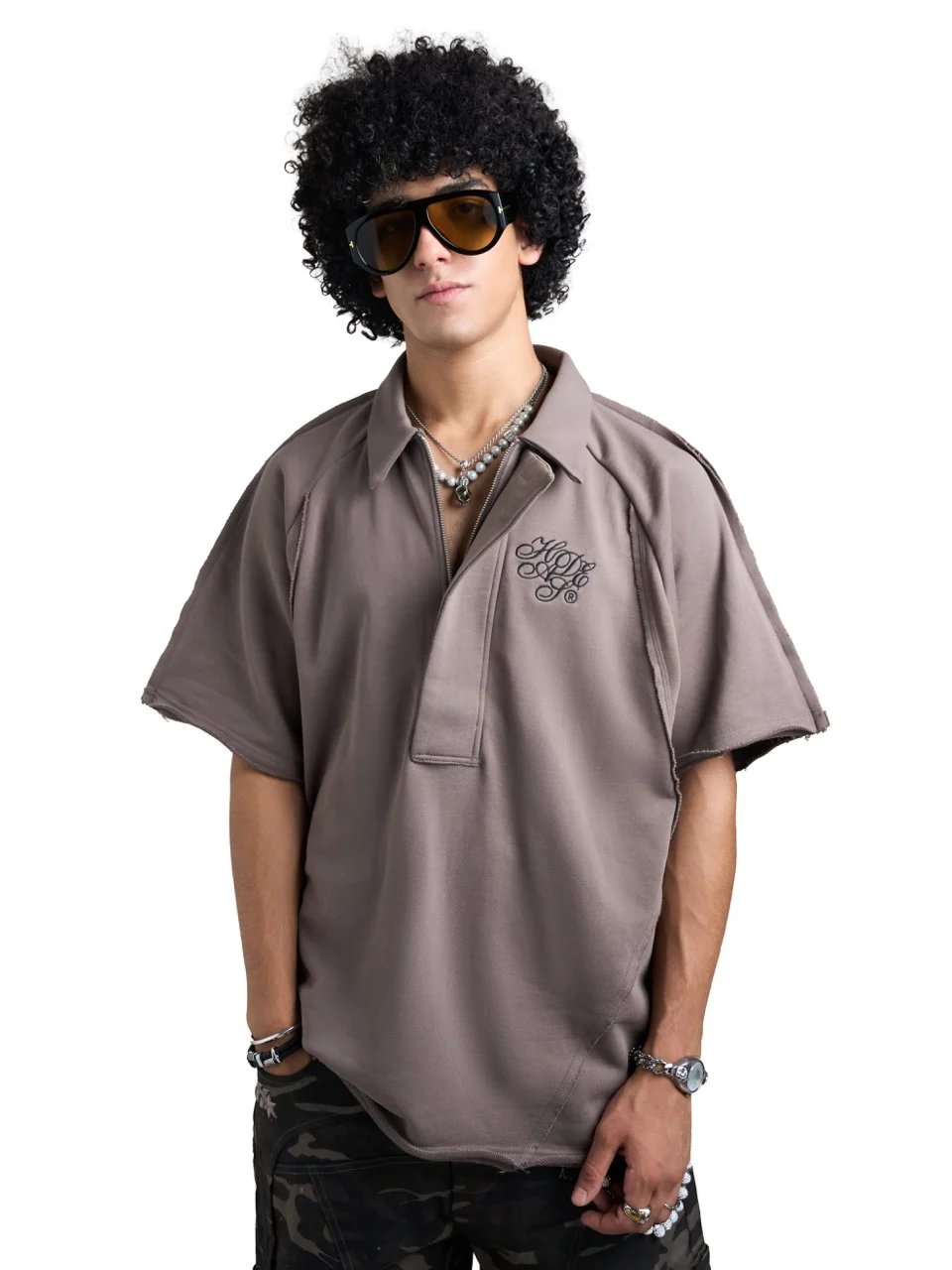 HADES Splice Polo Shirt - Brown