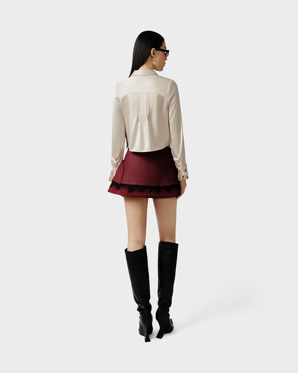 DEAR JOSÉ UPTOWN ROSE SATEEN BLOUSE - White