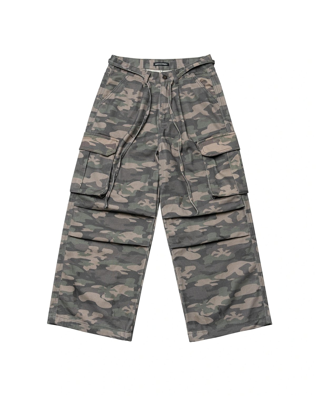 DIRTYCOINS Cargo Pants Drawstring Camo Green