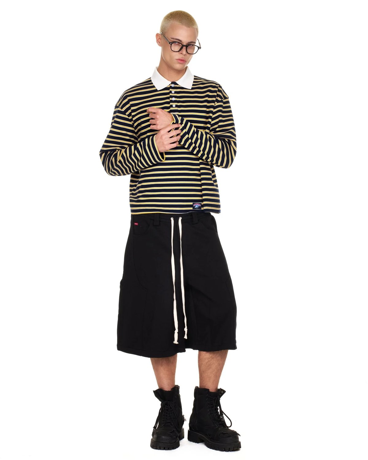 PUSH PUSH Rugby Striped Long Sleeve Polo Shirt