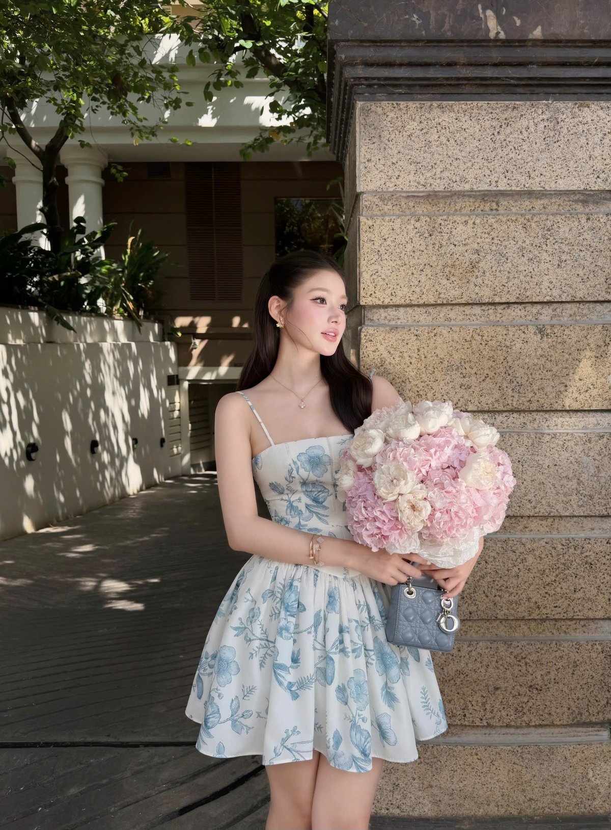 CHOU CHOU Floral A-Line Mini Dress
