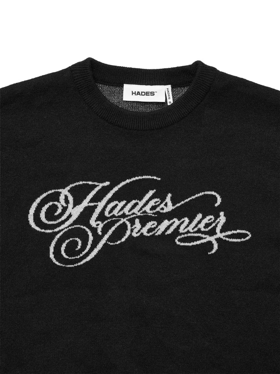 HADES Stamped Knitted Tee - Black