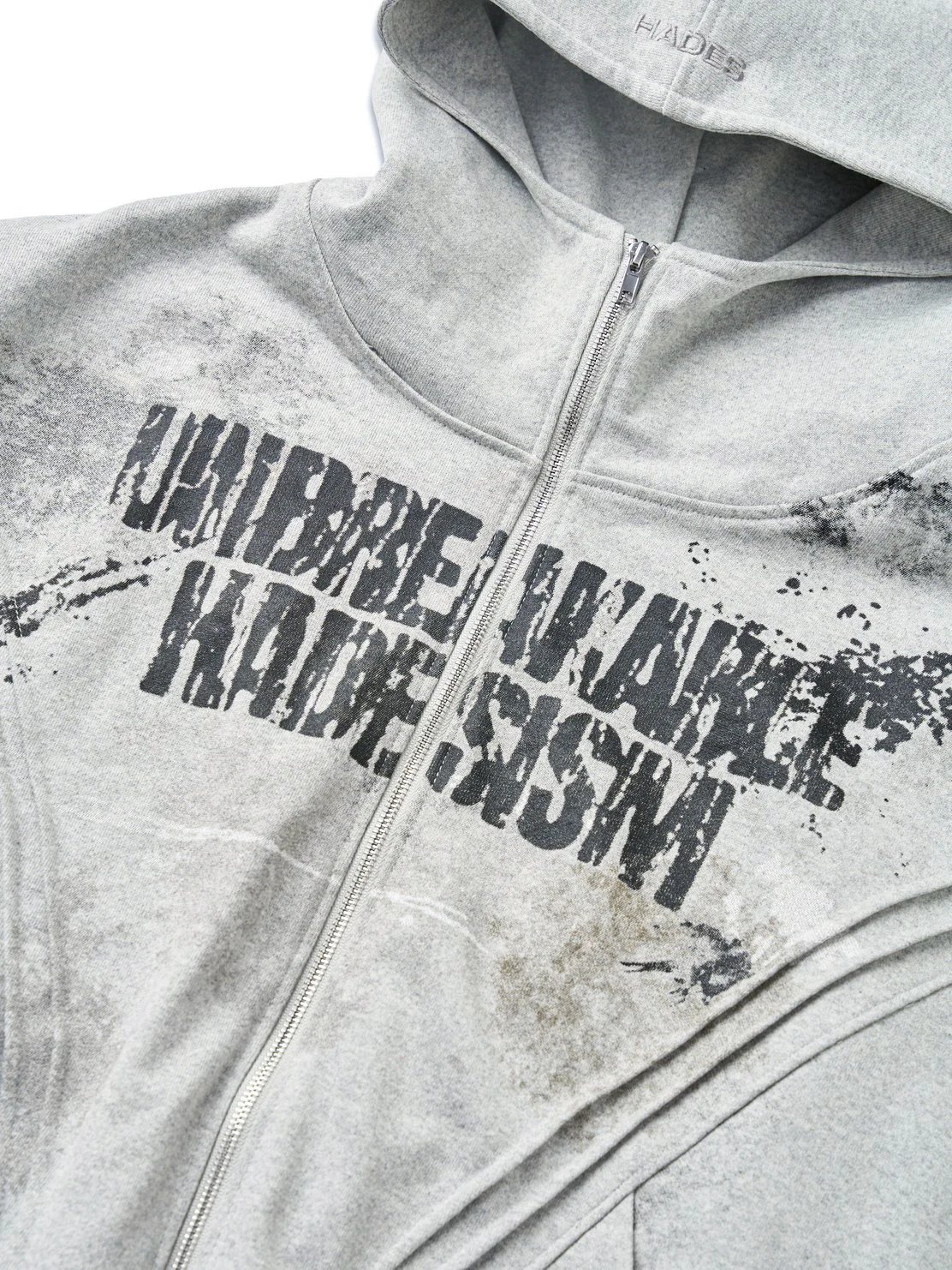 HADES Rock Solid Zip Hoodie - Grey
