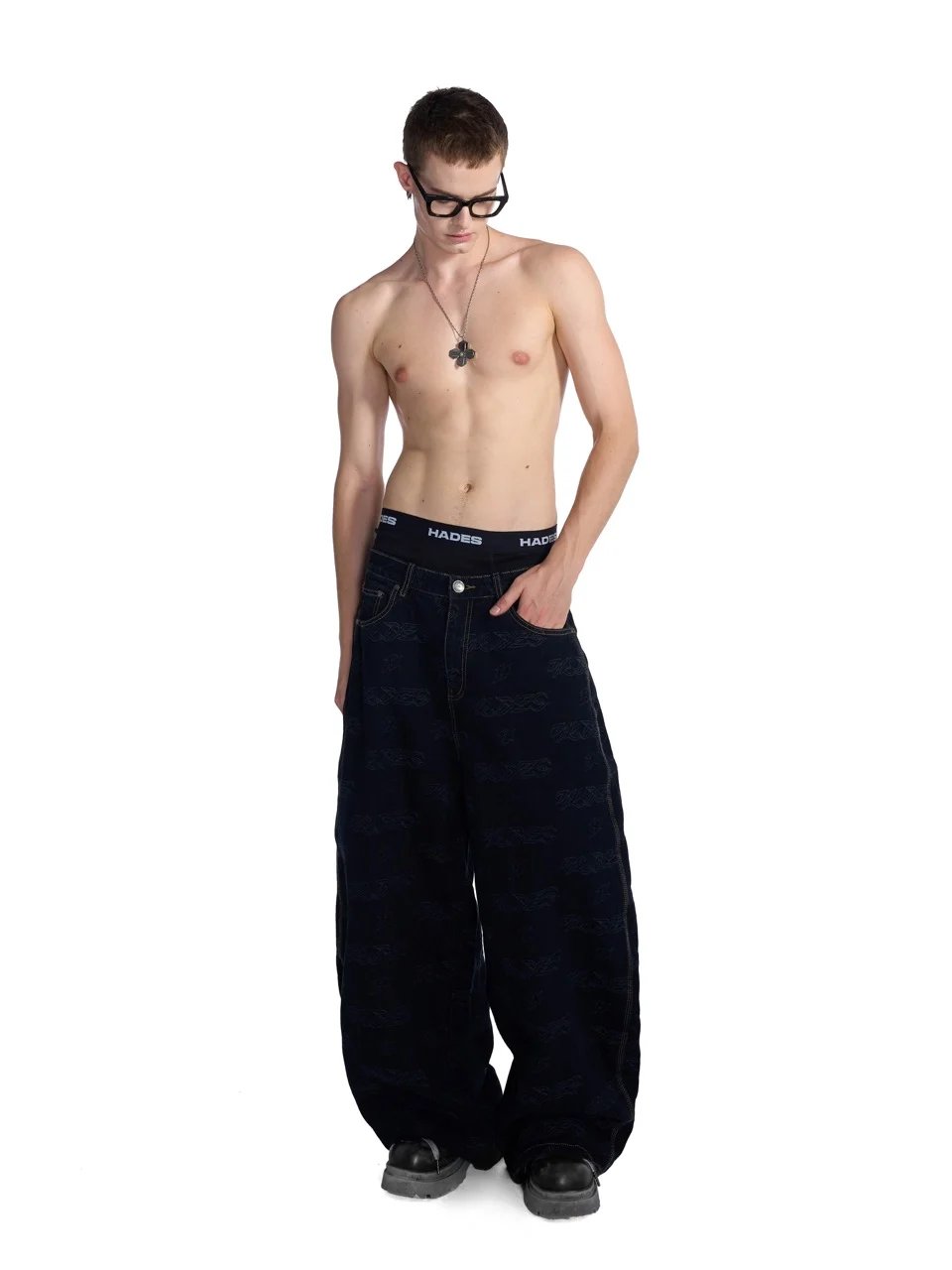 HADES Repeat Script Loose Fit Jeans